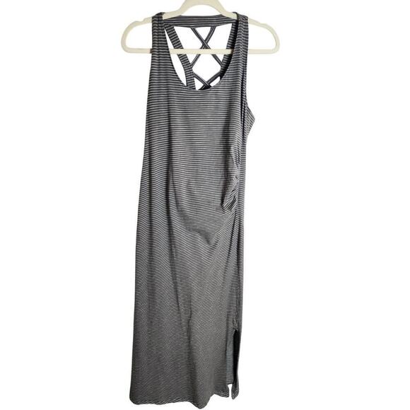 Toad and Co Montauket Long Dress Side Ruching Sz L Organic granolagirl outdoors - Picture 1 of 9